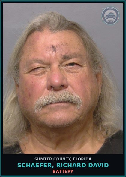 CCW arrest card for SCHAEFER, RICHARD DAVID in Sumter County: BATTERY