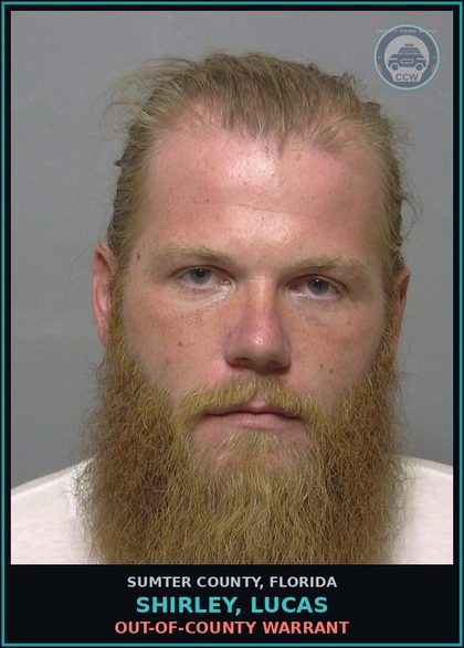 CCW arrest card for SHIRLEY, LUCAS in Sumter County: OUT-OF-COUNTY WARRANT