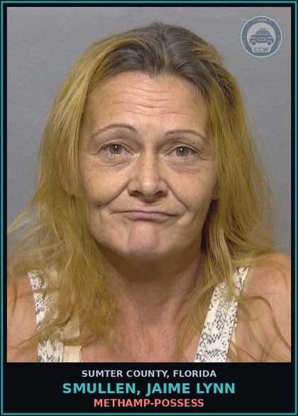 CCW arrest card for SMULLEN, JAIME LYNN in Sumter County: Methamp-POSSESS