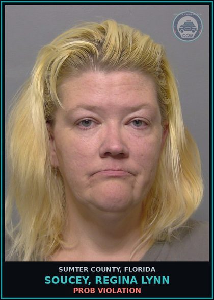 CCW arrest card for SOUCEY, REGINA LYNN in Sumter County: PROB VIOLATION