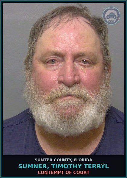 CCW arrest card for SUMNER, TIMOTHY TERRYL in Sumter County: CONTEMPT OF COURT