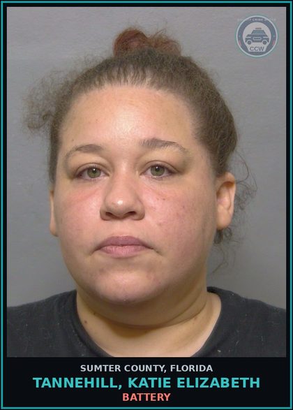 CCW arrest card for TANNEHILL, KATIE ELIZABETH in Sumter County: BATTERY