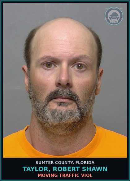 CCW arrest card for TAYLOR, ROBERT SHAWN in Sumter County: MOVING TRAFFIC VIOL