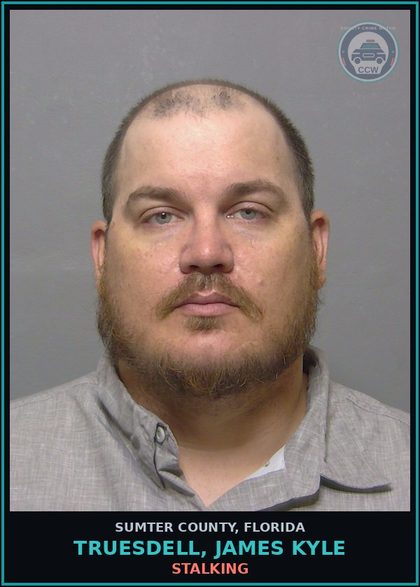 CCW arrest card for TRUESDELL, JAMES KYLE in Sumter County: STALKING