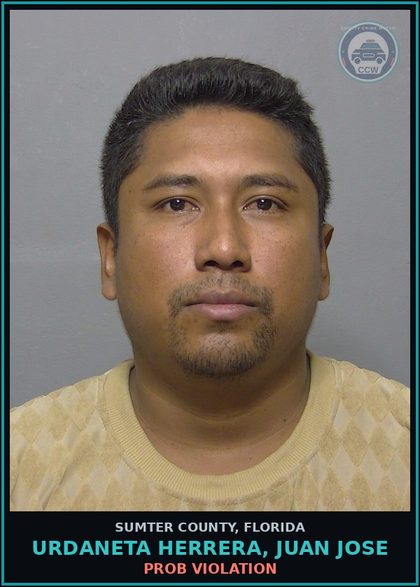 CCW arrest card for URDANETA HERRERA, JUAN JOSE in Sumter County: PROB VIOLATION