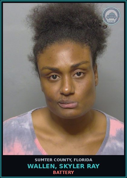 CCW arrest card for WALLEN, SKYLER RAY in Sumter County: BATTERY