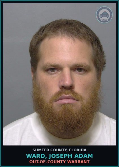 CCW arrest card for WARD, JOSEPH ADAM in Sumter County: OUT-OF-COUNTY WARRANT