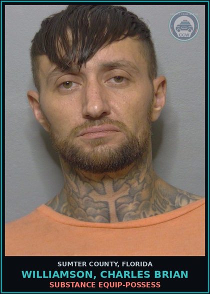CCW arrest card for WILLIAMSON, CHARLES BRIAN in Sumter County: DRUG EQUIP-POSSESS