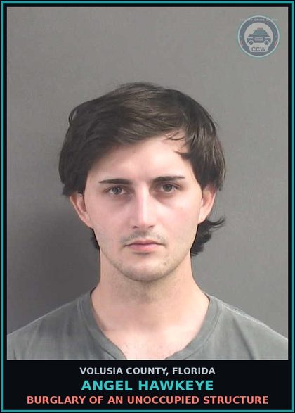 CCW arrest card for ANGEL HAWKEYE in Volusia County: GRAND THEFT - $5,000 - < $10,000
