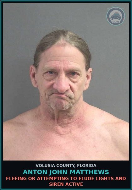 CCW arrest card for ANTON JOHN MATTHEWS in Volusia County: FLEEING OR ATTEMPTING TO ELUDE LIGHTS AND SIREN ACTIVE