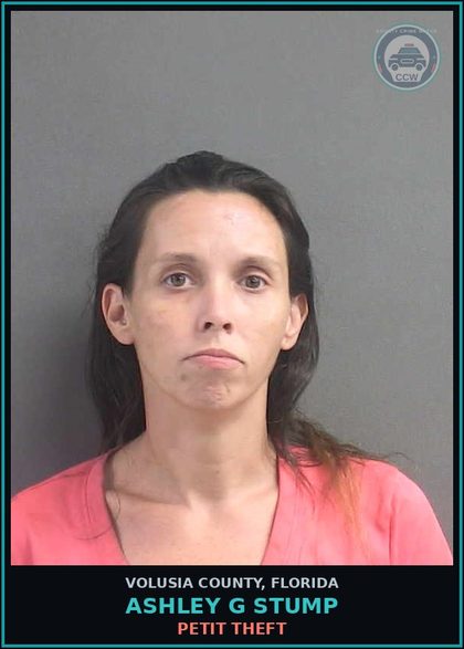 CCW arrest card for ASHLEY G STUMP in Volusia County: PETIT THEFT