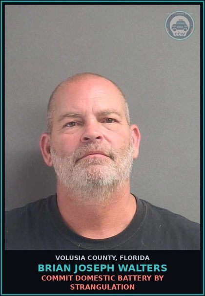 CCW arrest card for BRIAN JOSEPH WALTERS in Volusia County: COMMIT DOMESTIC BATTERY BY STRANGULATION