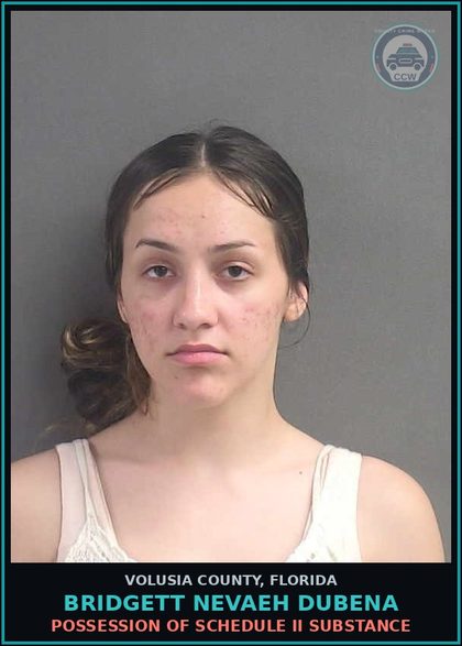 CCW arrest card for BRIDGETT NEVAEH DUBENA in Volusia County: POSSESSION OF SCHEDULE II SUBSTANCE