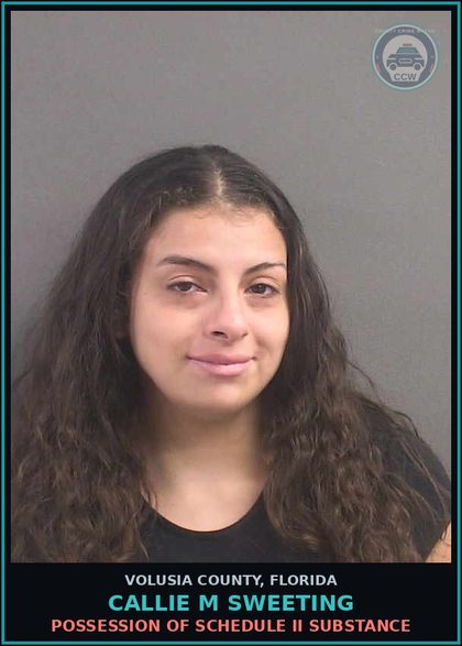 CCW arrest card for CALLIE M SWEETING in Volusia County: SUBSTANCE EQUIP-POSSESS AND OR USE
