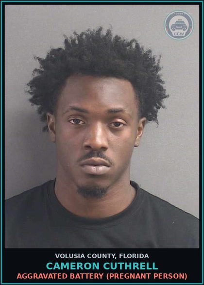 CCW arrest card for CAMERON CUTHRELL in Volusia County: TAMPERING WITH PHYSICAL EVIDENCE