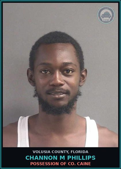 CCW arrest card for CHANNON M PHILLIPS in Volusia County: POSSESSION OF CO. CAINE