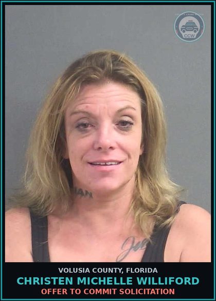 CCW arrest card for CHRISTEN MICHELLE WILLIFORD in Volusia County: OFFER TO COMMIT SOLICITATION