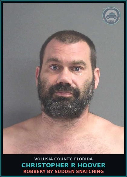 CCW arrest card for CHRISTOPHER R HOOVER in Volusia County: TOUCH OR STRIKE