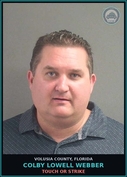 CCW arrest card for COLBY LOWELL WEBBER in Volusia County: TOUCH OR STRIKE