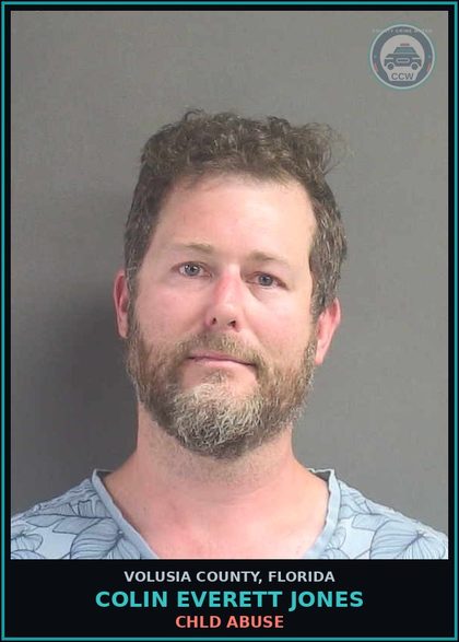 CCW arrest card for COLIN EVERETT JONES in Volusia County: CHLD ABUSE