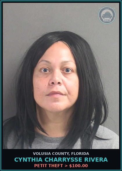 CCW arrest card for CYNTHIA CHARRYSSE RIVERA in Volusia County: RESISTING AN OFFICER WITHOUT VIOLENCE