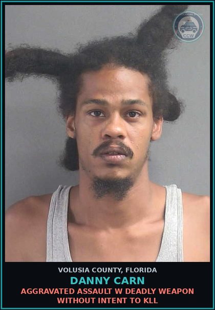 CCW arrest card for DANNY CARN in Volusia County: AGGRAVATED ASSAULT W DEADLY WEAPON WITHOUT INTENT TO KLL