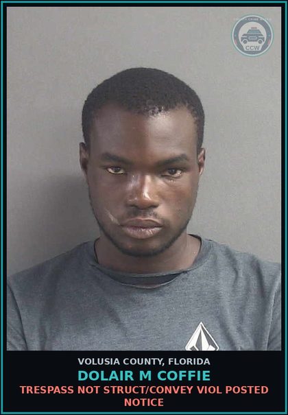 CCW arrest card for DOLAIR M COFFIE in Volusia County: SUBSTANCE EQUIP-POSSESS AND OR USE