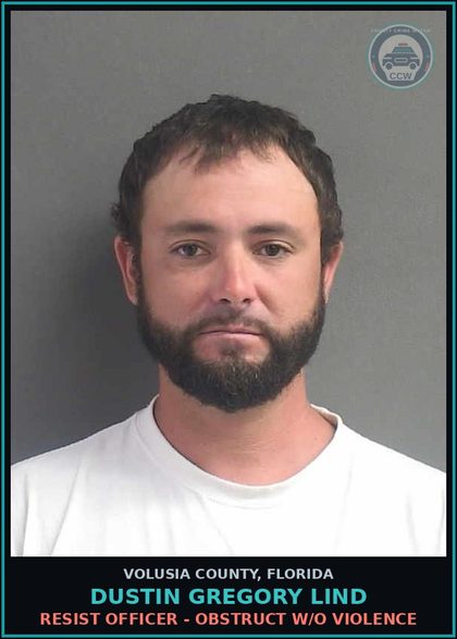 CCW arrest card for DUSTIN GREGORY LIND in Volusia County: CAUSE BODILY HARM