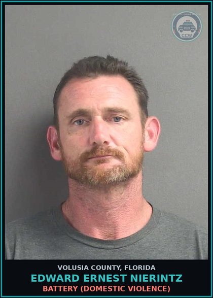 CCW arrest card for EDWARD ERNEST NIERINTZ in Volusia County: BATTERY (DOMESTIC VIOLENCE)