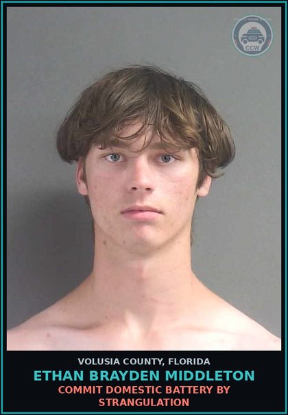 CCW arrest card for ETHAN BRAYDEN MIDDLETON in Volusia County: FALSE IMPRISONMENT