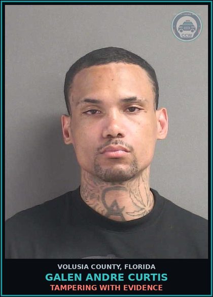 CCW arrest card for GALEN ANDRE CURTIS in Volusia County: TAMPERING WITH EVIDENCE