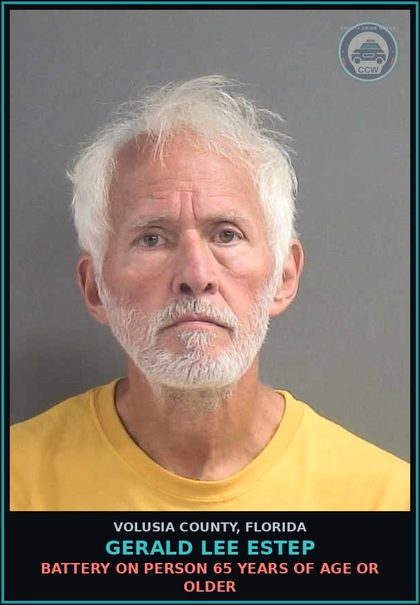 CCW arrest card for GERALD LEE ESTEP in Volusia County: BATTERY ON PERSON 65 YEARS OF AGE OR OLDER