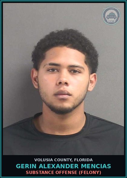 CCW arrest card for GERIN ALEXANDER MENCIAS in Volusia County: IMM FED HLD
