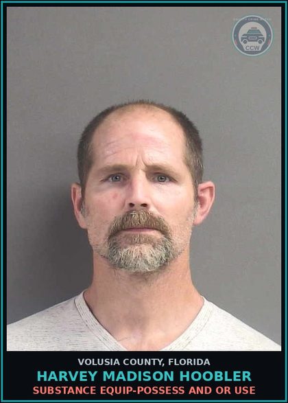 CCW arrest card for HARVEY MADISON HOOBLER in Volusia County: SUBSTANCE EQUIP-POSSESS AND OR USE