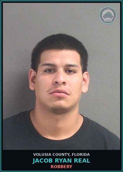 CCW arrest card for JACOB RYAN REAL in Volusia County: TOUCH OR STRIKE