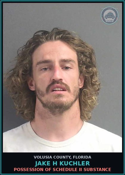CCW arrest card for JAKE H KUCHLER in Volusia County: SALE OF CO. CAINE