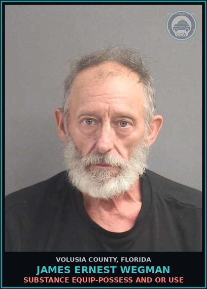 CCW arrest card for JAMES ERNEST WEGMAN in Volusia County: SUBSTANCE EQUIP-POSSESS AND OR USE