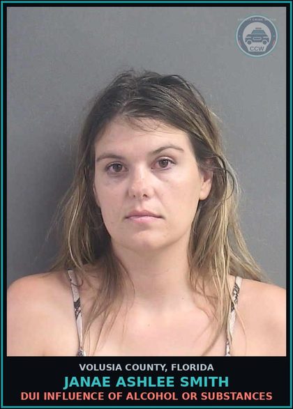 CCW arrest card for JANAE ASHLEE SMITH in Volusia County: PRIOR REFUSAL TO SUBMIT TO TESTING
