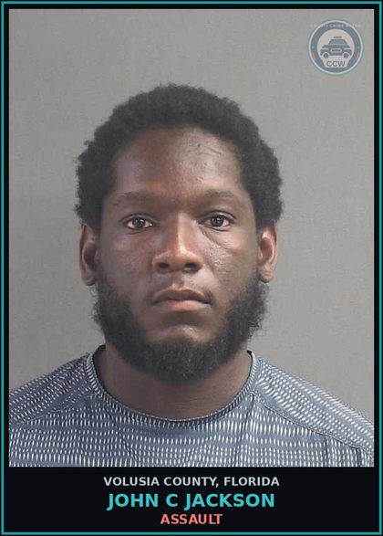 CCW arrest card for JOHN C JACKSON in Volusia County: TOUCH OR STRIKE