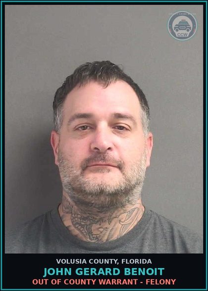 CCW arrest card for JOHN GERARD BENOIT in Volusia County: REFUSAL TO OBEY LAWFUL ORDER