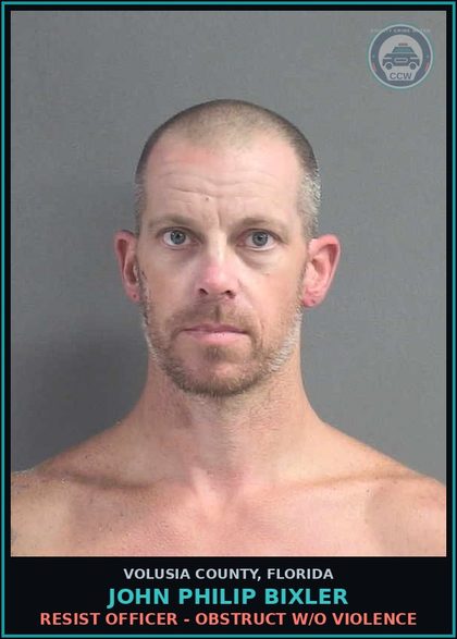 CCW arrest card for JOHN PHILIP BIXLER in Volusia County: POSSESS CONTR SUBSTANCE W/O PRESCRP