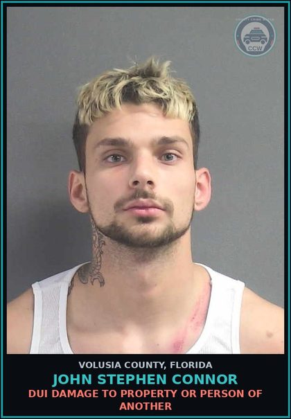 CCW arrest card for JOHN STEPHEN CONNOR in Volusia County: DUI DAMAGE TO PROPERTY OR PERSON OF ANOTHER