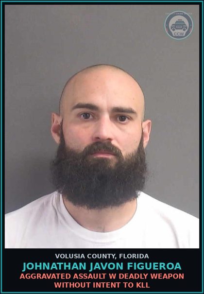 CCW arrest card for JOHNATHAN JAVON FIGUEROA in Volusia County: AGGRAVATED ASSAULT W DEADLY WEAPON WITHOUT INTENT TO KLL