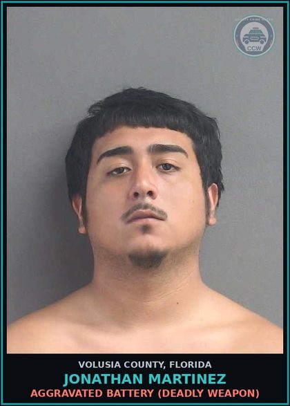 CCW arrest card for JONATHAN MARTINEZ in Volusia County: AGGRAVATED BATTERY (DEADLY WEAPON)