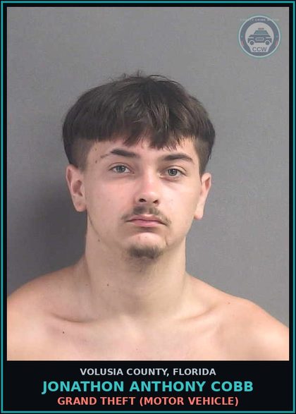 CCW arrest card for JONATHON ANTHONY COBB in Volusia County: POSS. CONTROLLED SUBST. W/O PRESCRP