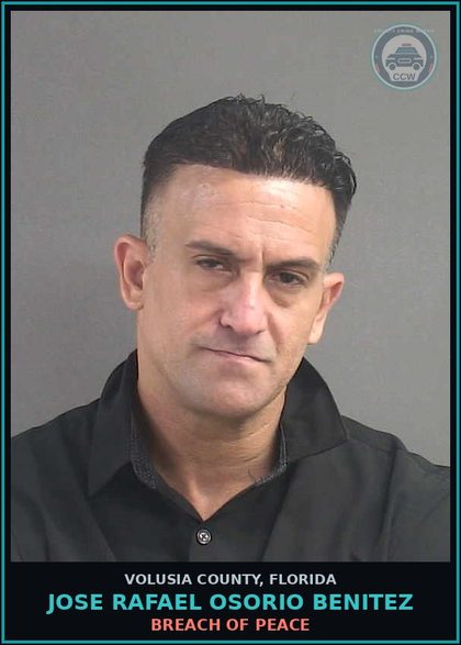 CCW arrest card for JOSE RAFAEL OSORIO BENITEZ in Volusia County: BREACH OF PEACE