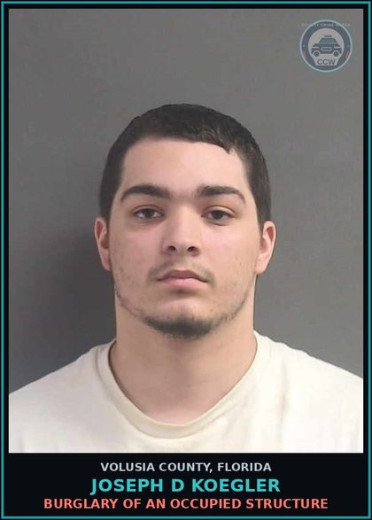CCW arrest card for JOSEPH D KOEGLER in Volusia County: FLEEING OR ATTEMPTING TO ELUDE LIGHTS AND SIREN ACTIVE