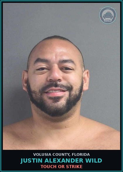 CCW arrest card for JUSTIN ALEXANDER WILD in Volusia County: TOUCH OR STRIKE