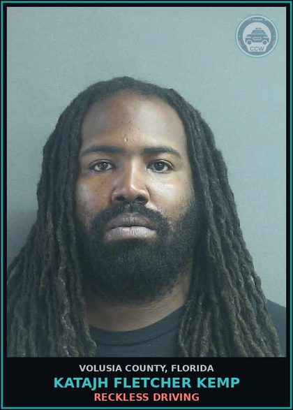 CCW arrest card for KATAJH FLETCHER KEMP in Volusia County: RECKLESS DRIVING