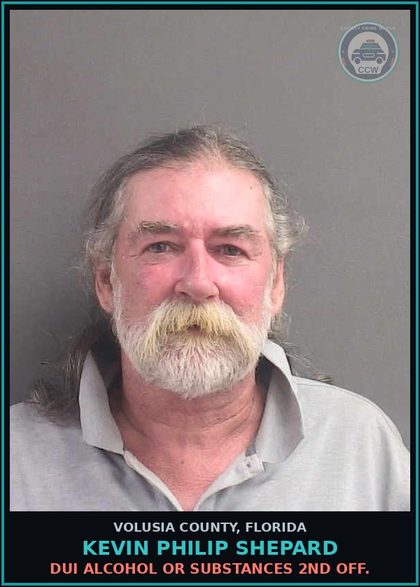 CCW arrest card for KEVIN PHILIP SHEPARD in Volusia County: DUI ALCOHOL OR SUBSTANCES 2ND OFF.